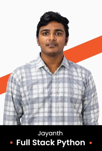 Jayanth — placed full stack Python student of Teks Academy Hyderabad
