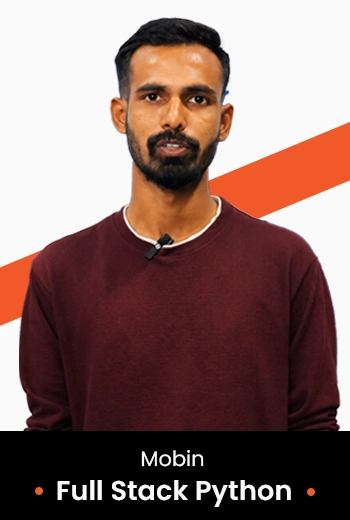 Mobin — placed full stack Python student of Teks Academy Hyderabad