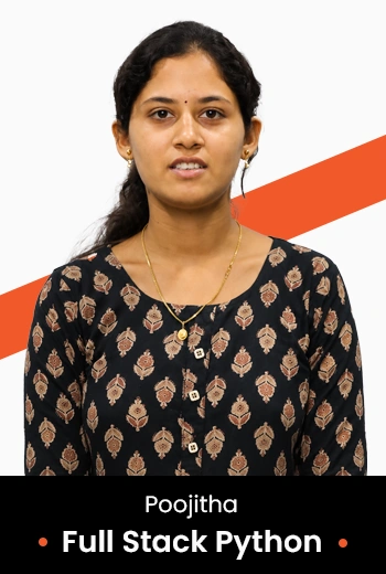 Poojitha — placed full stack Python student of Teks Academy Hyderabad